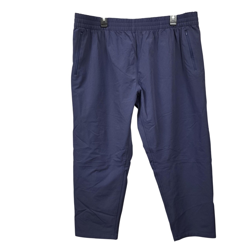 Outdoor Voices RecTrek Hiking Pants Women 2XL Blue Elastic Zip Pockets Gym 26"